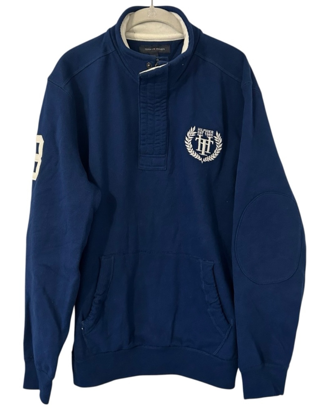 Royal Blue Tommy Hilfiger Quarter Zip Crewneck Polo Sweatshirt Men’s Size Large!